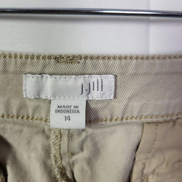J. Jill Women Chino Pants Size 14 Tan Khaki Straight Leg Stretch Cotton Trousers - Picture 3 of 7